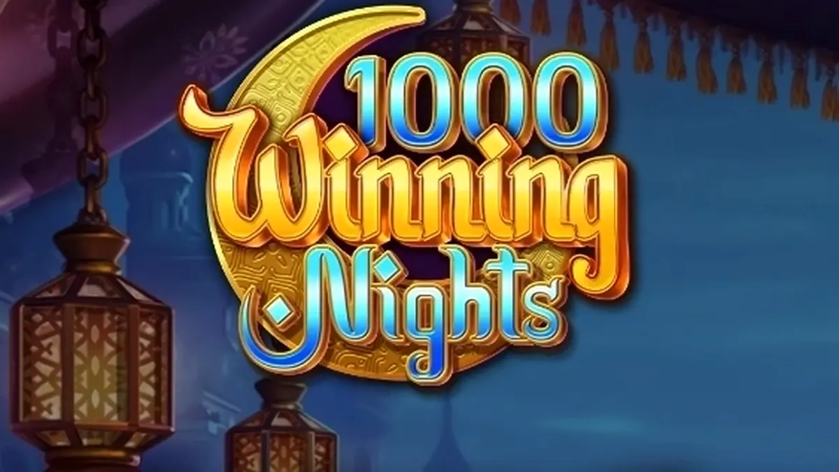 Interface do jogo de slot 1000 Winning Nights com tema noturno